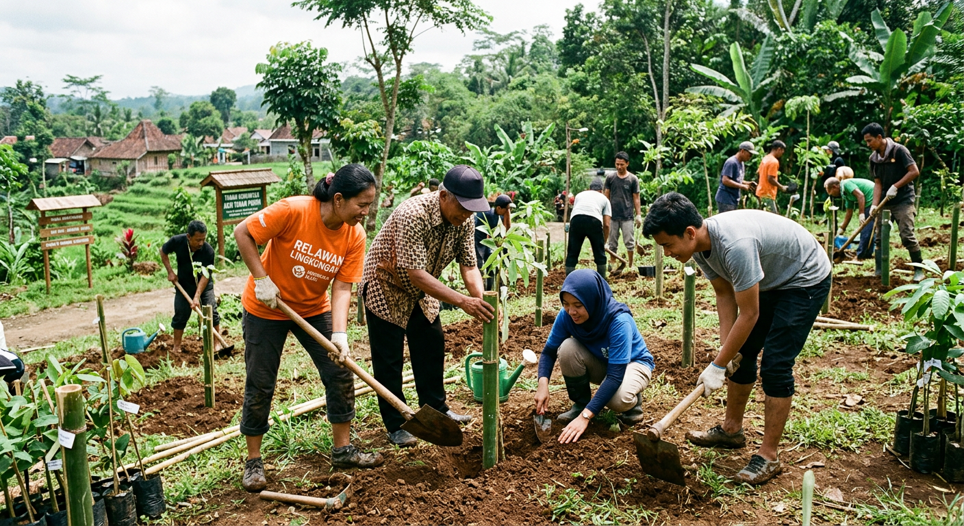 LIVESGP LAHAT Hijau - Program lingkungan seperti gotong royong dan penanaman pohon.